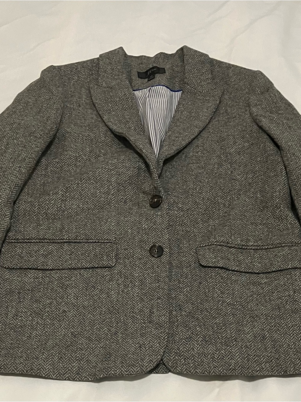 Women’s J. Crew Gray Herringbone Shawl Collar Blazer